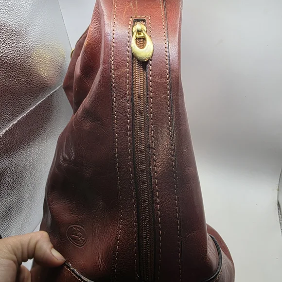 VTG Tedeschi Paris Leather Bucket Bag • Cognac French Equestrian - Picture 4 of 15